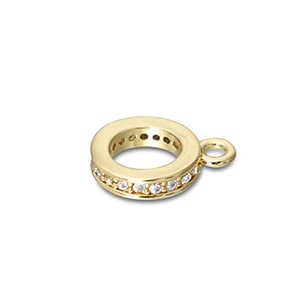 TQ Metall Brass Ring mit &Ouml;se Gold