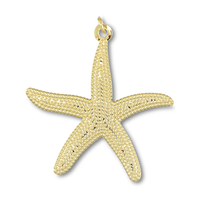 TQ Metall Brass Anh&auml;nger Starfish Gold