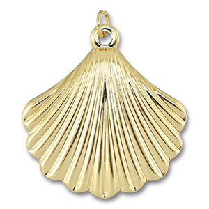TQ Metall Brass Anh&auml;nger Shell Gold