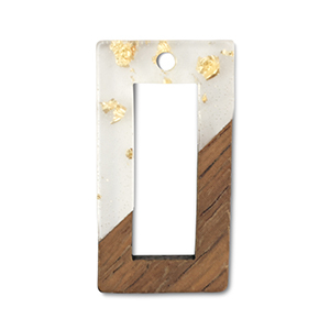 Anh&auml;nger Holz Rectangle Transparent-gold-brown