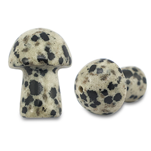Anh&auml;nger Naturstein Dalmatiner Jaspis Mushroom Greige-black