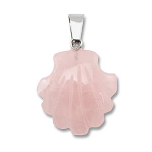 Anh&auml;nger Naturstein Rosenquarz Shell Pink