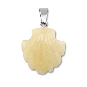 Anh&auml;nger Naturstein Chalcedon (Quarz) Shell Light orange