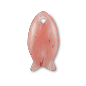 Anh&auml;nger Naturstein Quarz Fish Transparent coral red