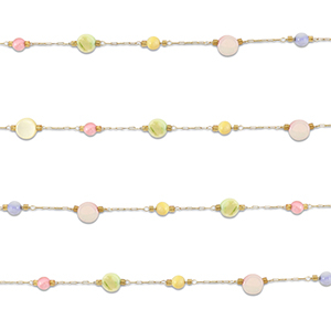 Zubeh&ouml;r aus Stainless Steel - Rostfreiem Stahl Gliederkette Round Gold-multicolour pastel