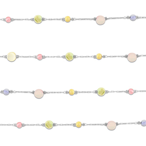 Zubeh&ouml;r aus Stainless Steel - Rostfreiem Stahl Gliederkette Round Silver-multicolour pastel