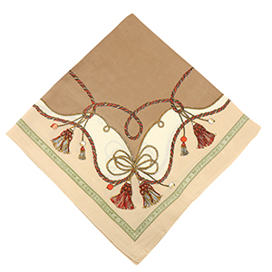 Schal with Cords Light brown-brown-red