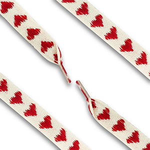 Musthave Schn&uuml;rsenkel with Heart Off white-red