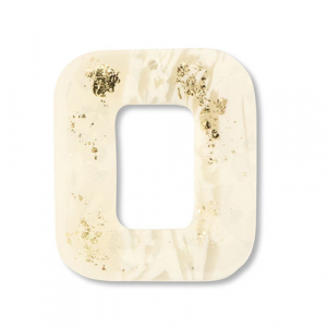 Anh&auml;nger Polymer Square Off white-beige-gold