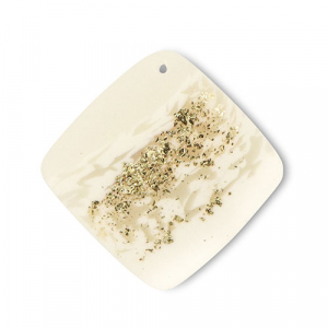 Anh&auml;nger Polymer Rhombus Off white-beige-gold