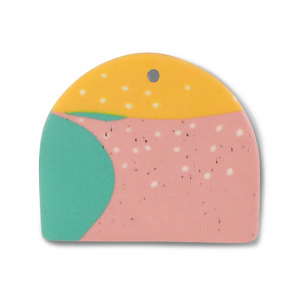 Anh&auml;nger Polymer Green-pink-ochre yellow