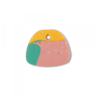 Anh&auml;nger Polymer Trapezium Green-pink-ochre yellow