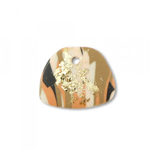 Anh&auml;nger Polymer Trapezium Brown-pink-white-gold