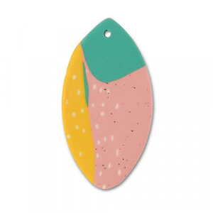 Anh&auml;nger Polymer Leaf Green-pink-ochre yellow