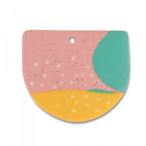 Anh&auml;nger Polymer Green-pink-ochre yellow