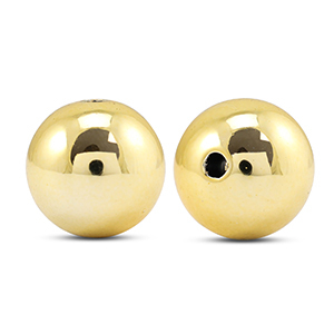 Perlen Metall Look Round 16mm Gold metallic