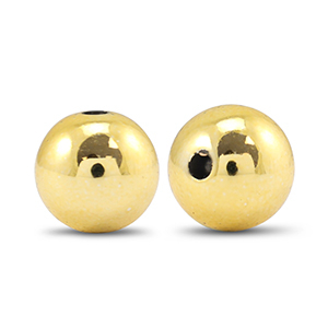 Perlen Metall Look Round 14mm Gold metallic
