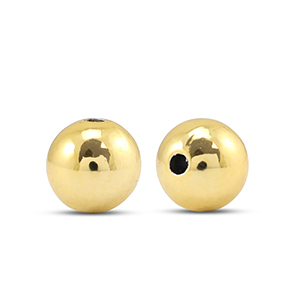 Perlen Metall Look Round 10mm Gold metallic