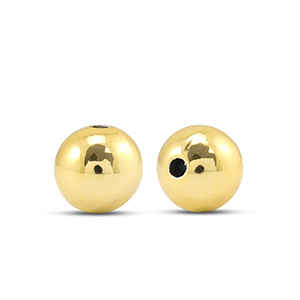 Perlen Metall Look Round 8mm Gold metallic