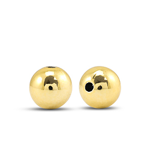 Perlen Metall Look Round 6mm Gold metallic