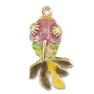 Anh&auml;nger Metall Fish Gold-multicolour