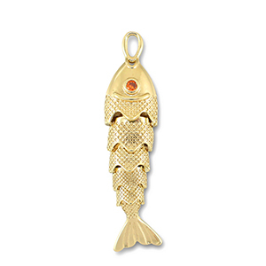 Anh&auml;nger Metall Fish Gold-orange