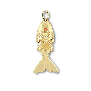 Anh&auml;nger Metall Fish Gold-orange