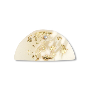 Anh&auml;nger Polymer Semicircle Off white-beige-gold