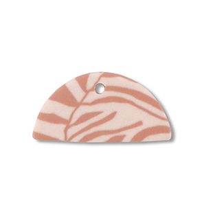 Anh&auml;nger Polymer Semicircle Light peach pink-light brown