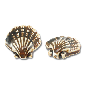 Keramik Perlen Shell Dark brown