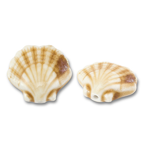 Keramik Perlen Shell Light brown