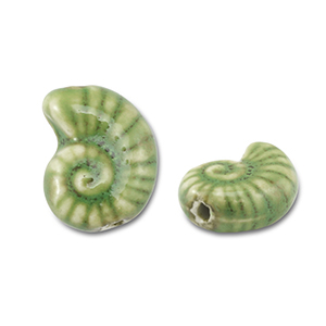 Keramik Perlen Shell Light green