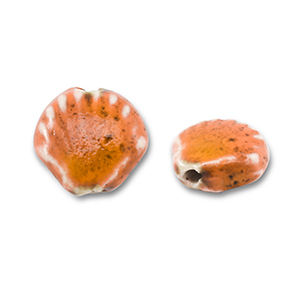 Keramik Perlen Shell Orange