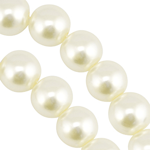 Glaswachs Perlen 14mm Off white
