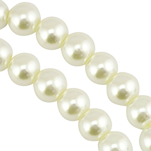 Glaswachs Perlen 10mm Off white