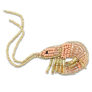 Broschen Shrimp Peach-gold