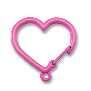 Farbiges Zubeh&ouml;r F&uuml;r Schl&uuml;ssel Anh&auml;nger Heart with Loop Magenta pink