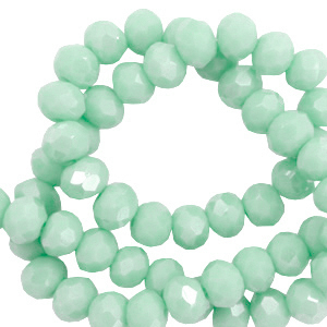 Facetten Top Glas Perlen 6x4mm Rondellen Bleached aqua green-AB coating