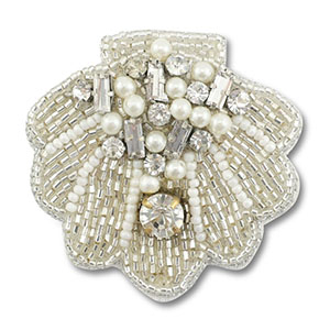 Broschen Shell Silverlined transparent-white