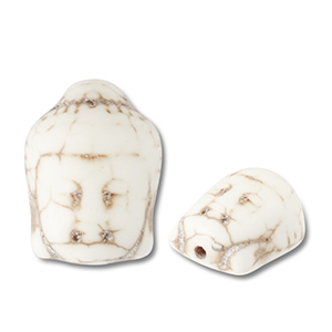 Keramik Perlen Buddha Off white