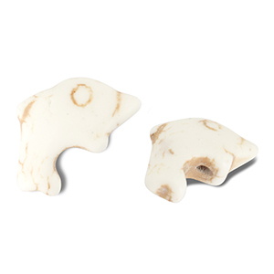 Keramik Perlen Dolphin Off white