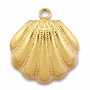 Anh&auml;nger aus Stainless Steel - Rostfreiem Stahl Shell Gold