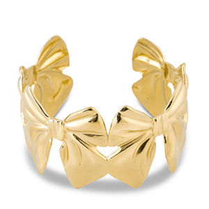 Stainless Steel - Rostfrei Stahl Armb&auml;nder Bangle Bow Gold