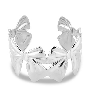 Stainless Steel - Rostfrei Stahl Armb&auml;nder Bangle Bow Silver