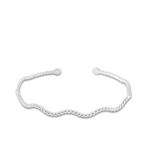 Stainless Steel - Rostfrei Stahl Armb&auml;nder Bangle Wave Silver