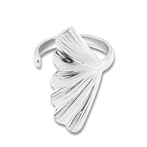 Stainless Steel - Rostfrei Stahl Ringe Leaf Silver