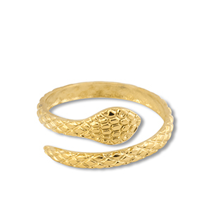 Stainless Steel - Rostfrei Stahl Ringe Snake Gold