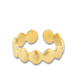 Stainless Steel - Rostfrei Stahl Ringe Shell Gold