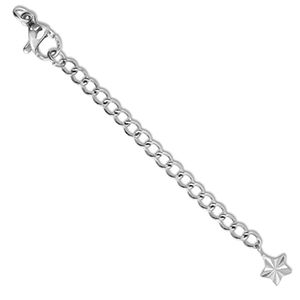 Zubeh&ouml;r aus Stainless Steel - Rostfreiem Stahl Verl&auml;ngerungsketten Set Star mit Karabinerverschluss Silver