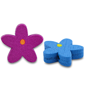 Holz Perlen Flower Multicolour
